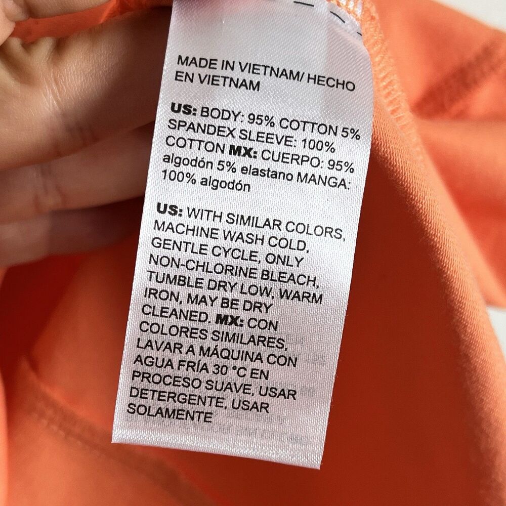 Chico’s Orange Coral Top Women’s XXL 4 Flowy Dolman Batwing Puff Sleeve New - Picture 6 of 13